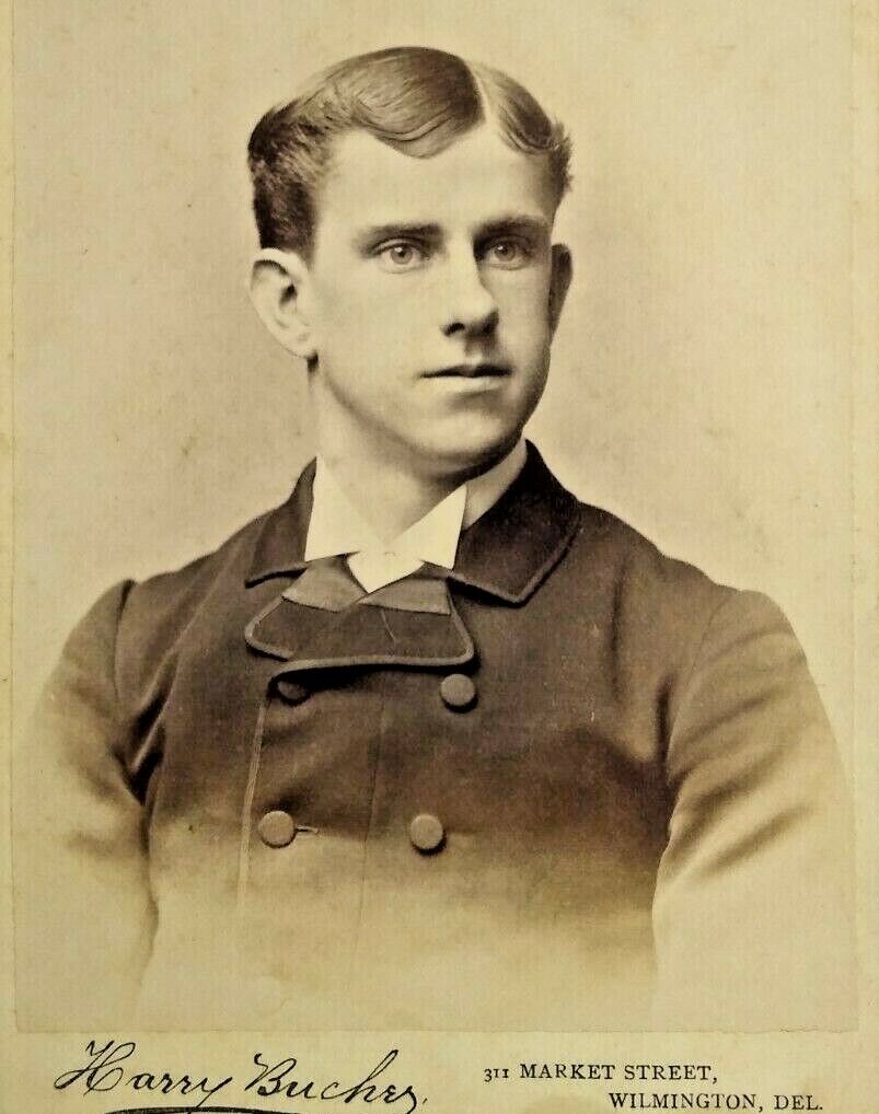 Wilmington Delaware Cabinet Photo ID'd Man John Gary HARRY BUCHER 1880s  JX