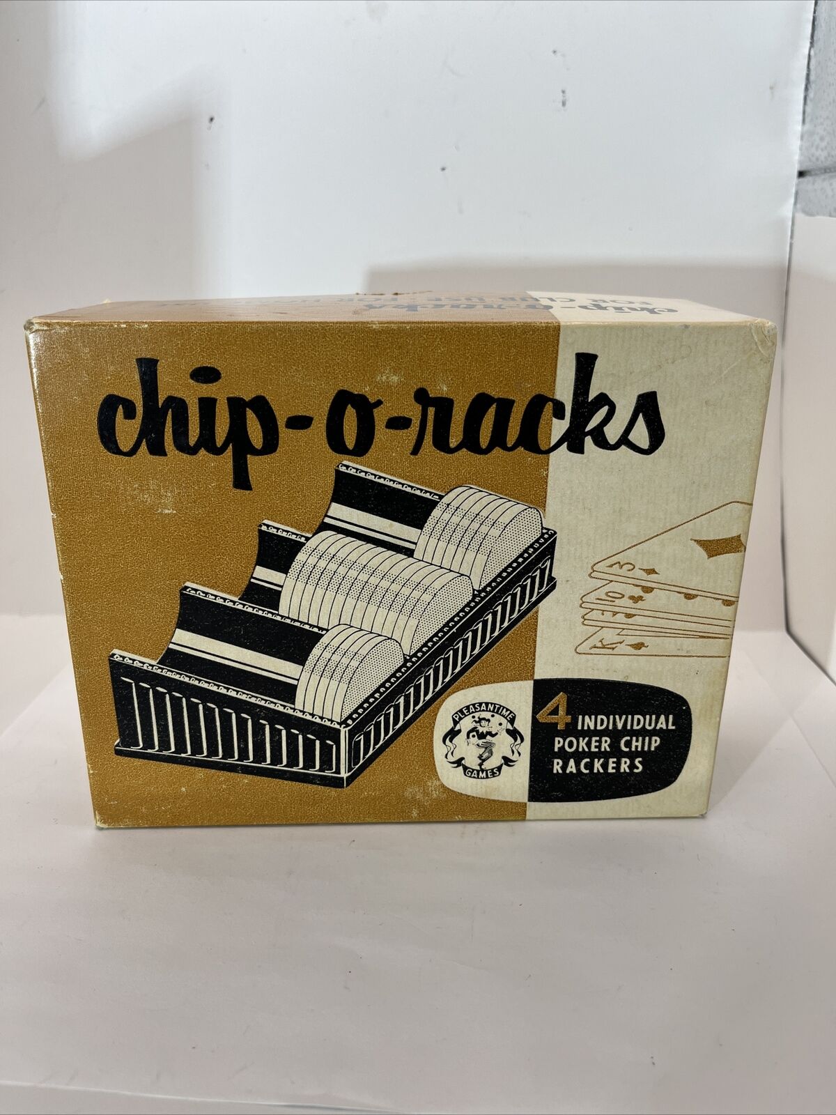 Vintage CHIP-O-RACKS 4 Individual BAKELITE Poker Chip Rackers Pleasantime Games