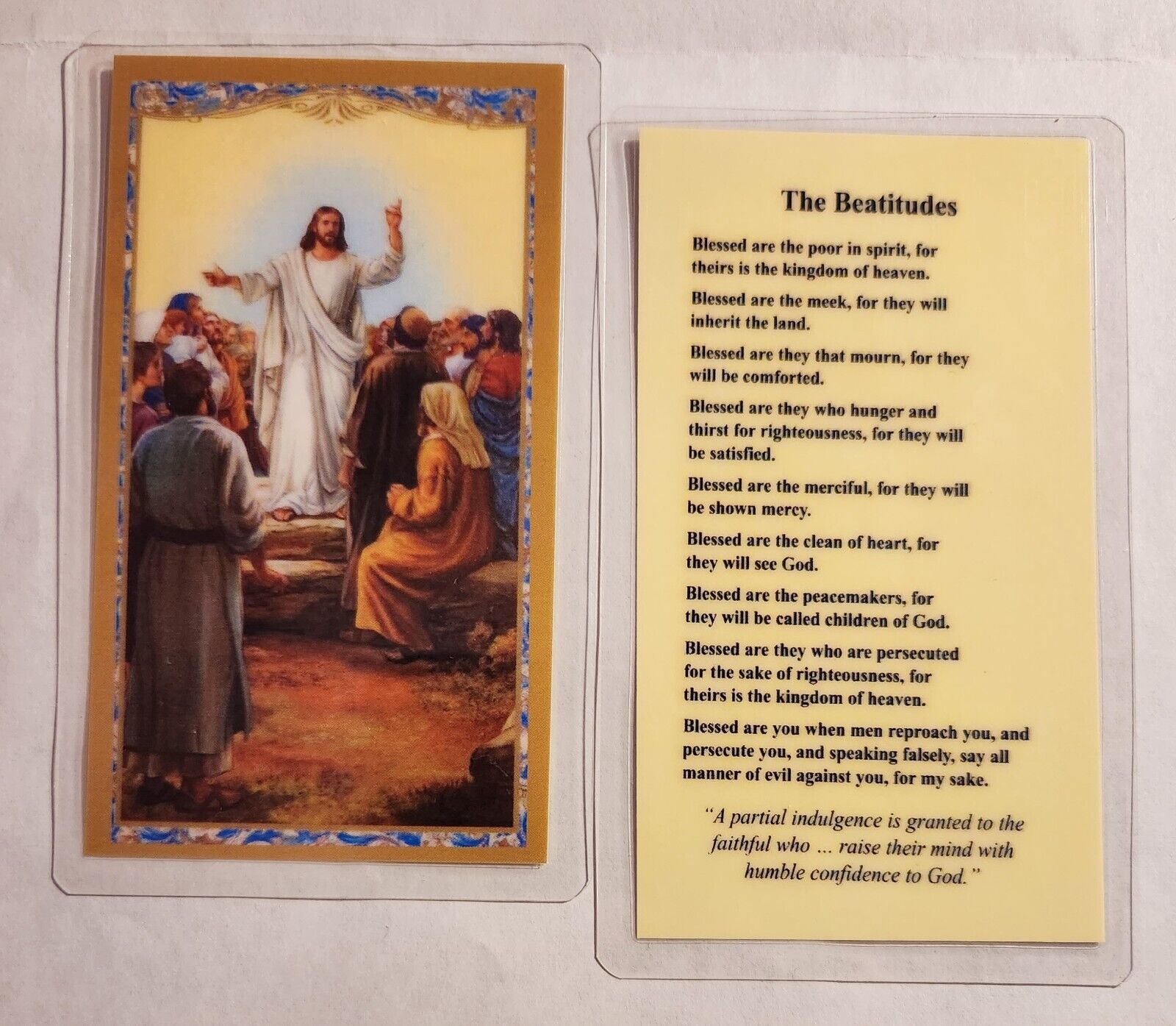 The Beatitudes - Laminated  Holy Cards