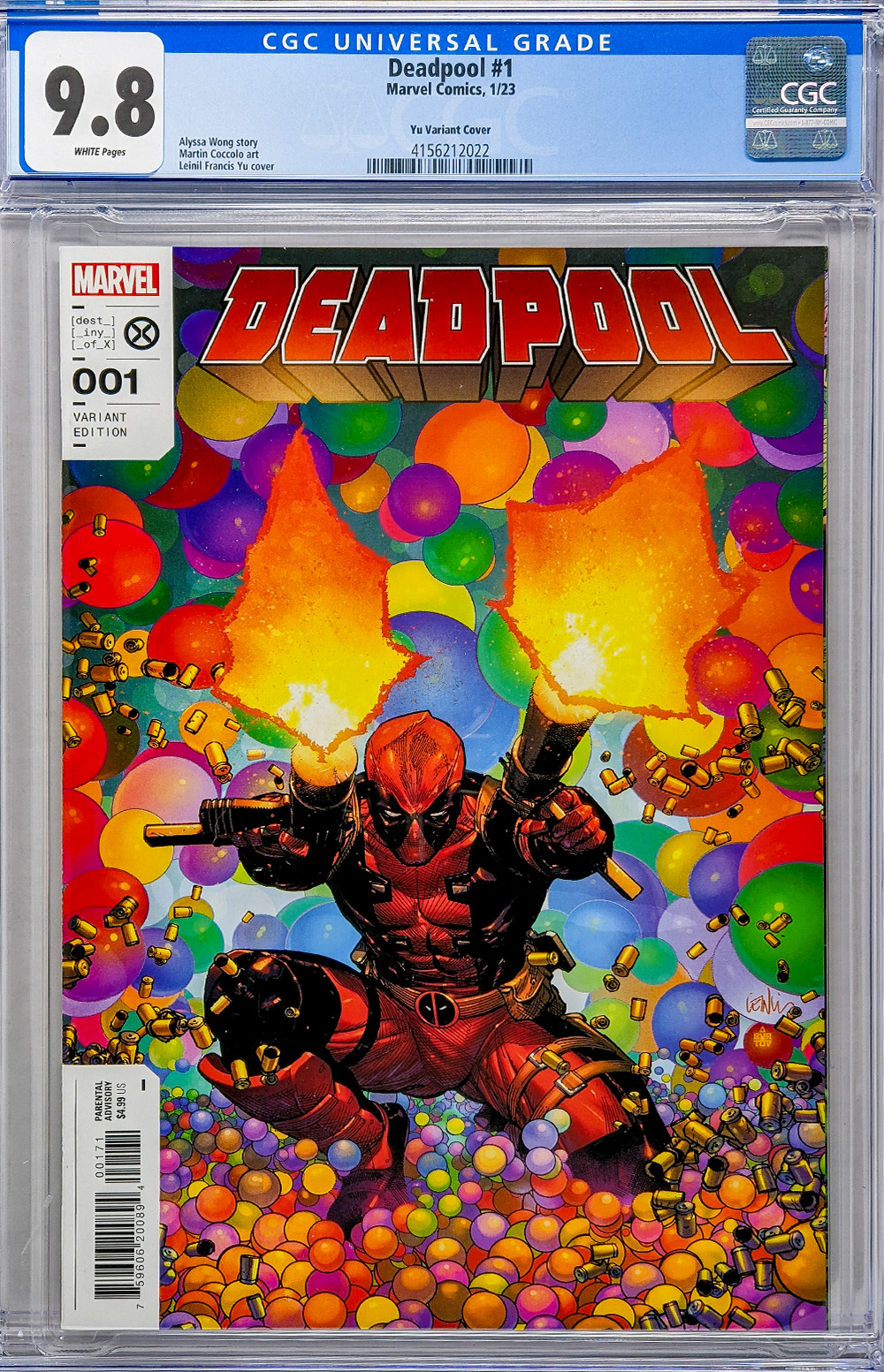 Deadpool #1 Yu Variant Cover 1:25 Marvel Comics CGC Universal Grade 9.8
