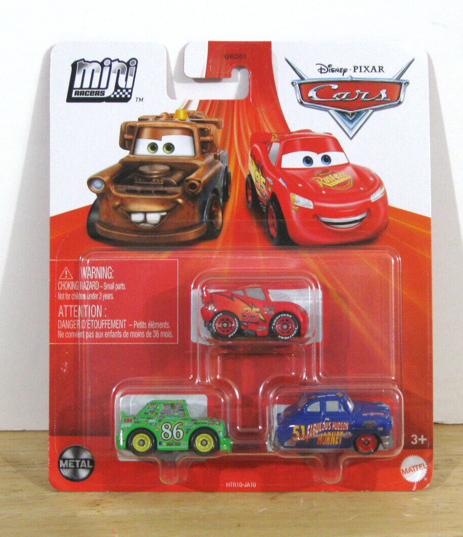 2022 Disney Pixar Cars Mini Racers ~ Hudson Hornet Chick Hicks Lightning ~ NIP