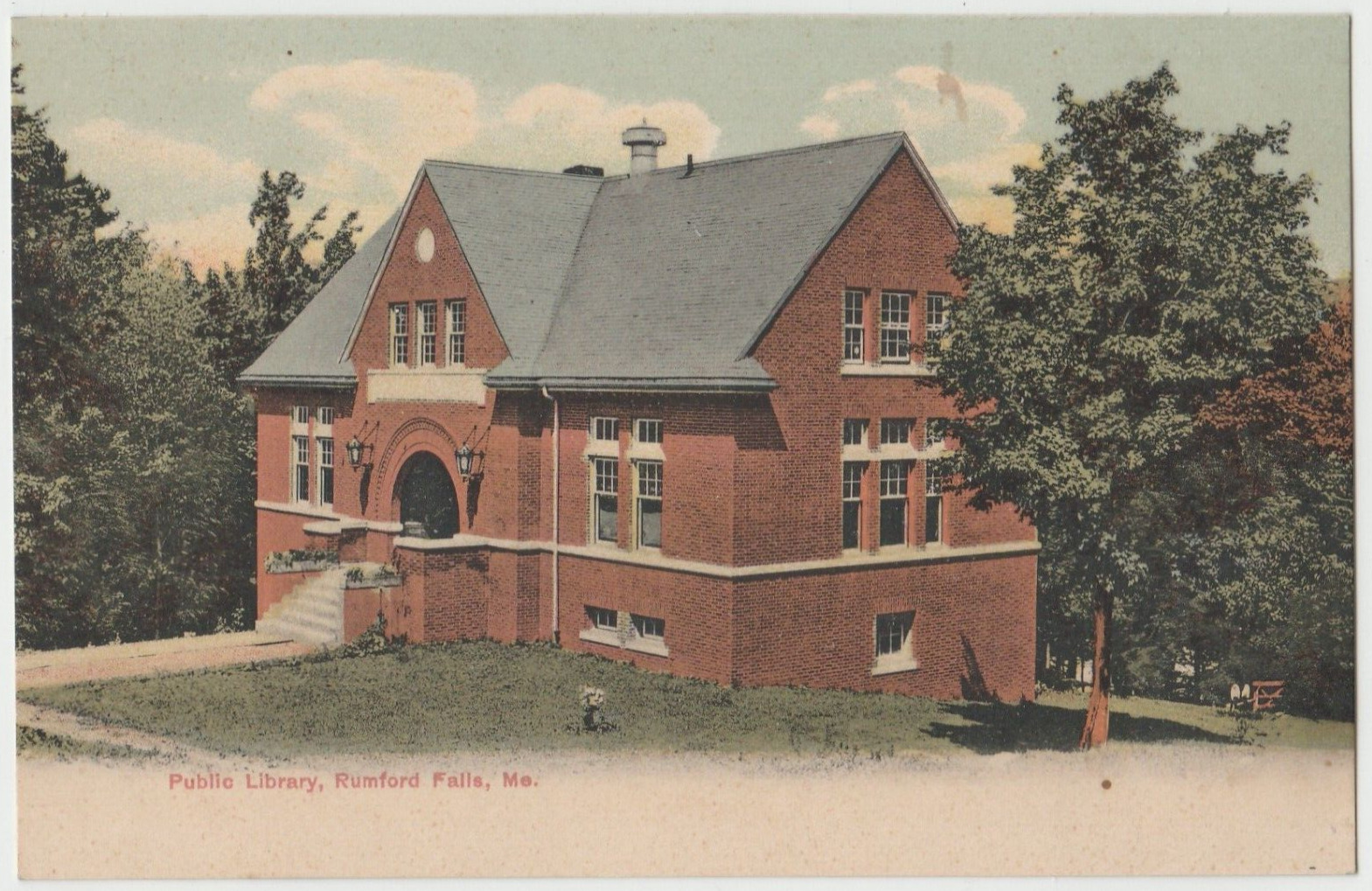 1901-1907 Public Library Rumford Falls Maine ME  1900s UDB Postcard