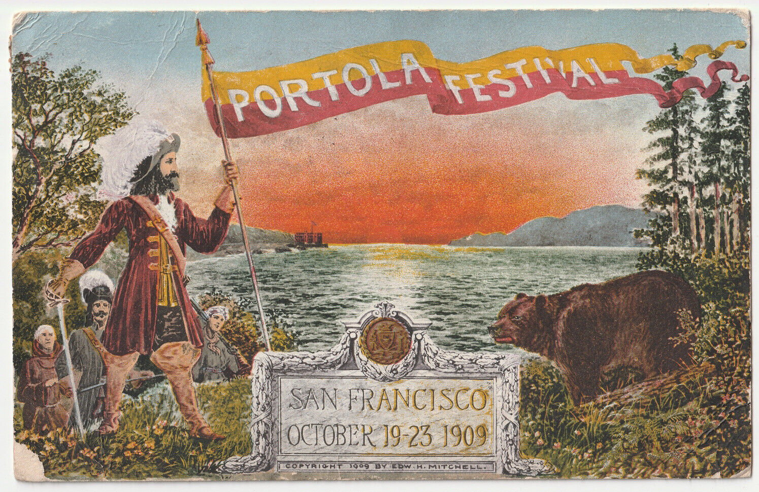 c1900s October 19 - 23 1909 Portola Festival San Francisco VTG CA OG Postcard