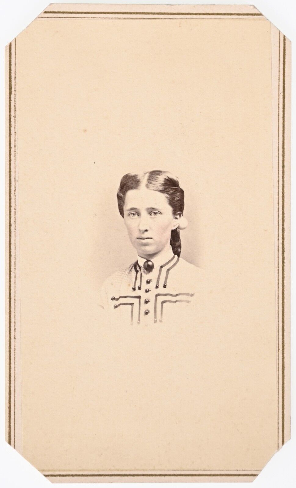 ANTIQUE CDV C. 1860s 2C CIVIL WAR TAX STAMP GORGEOUS NAMED LADY DUNKIRK NEW YORK