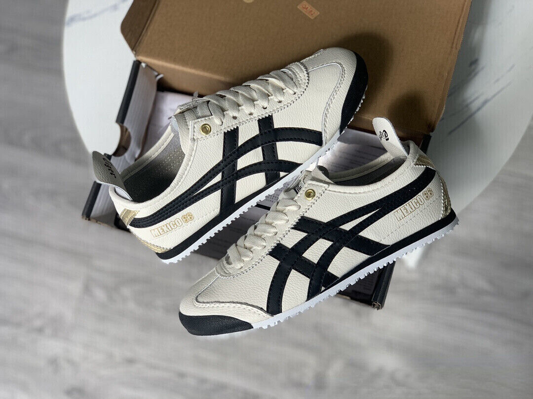 new Onitsuka Tiger MEXICO 66 Classic Beige/Black Shoes Unisex Retro Sneakers NEW