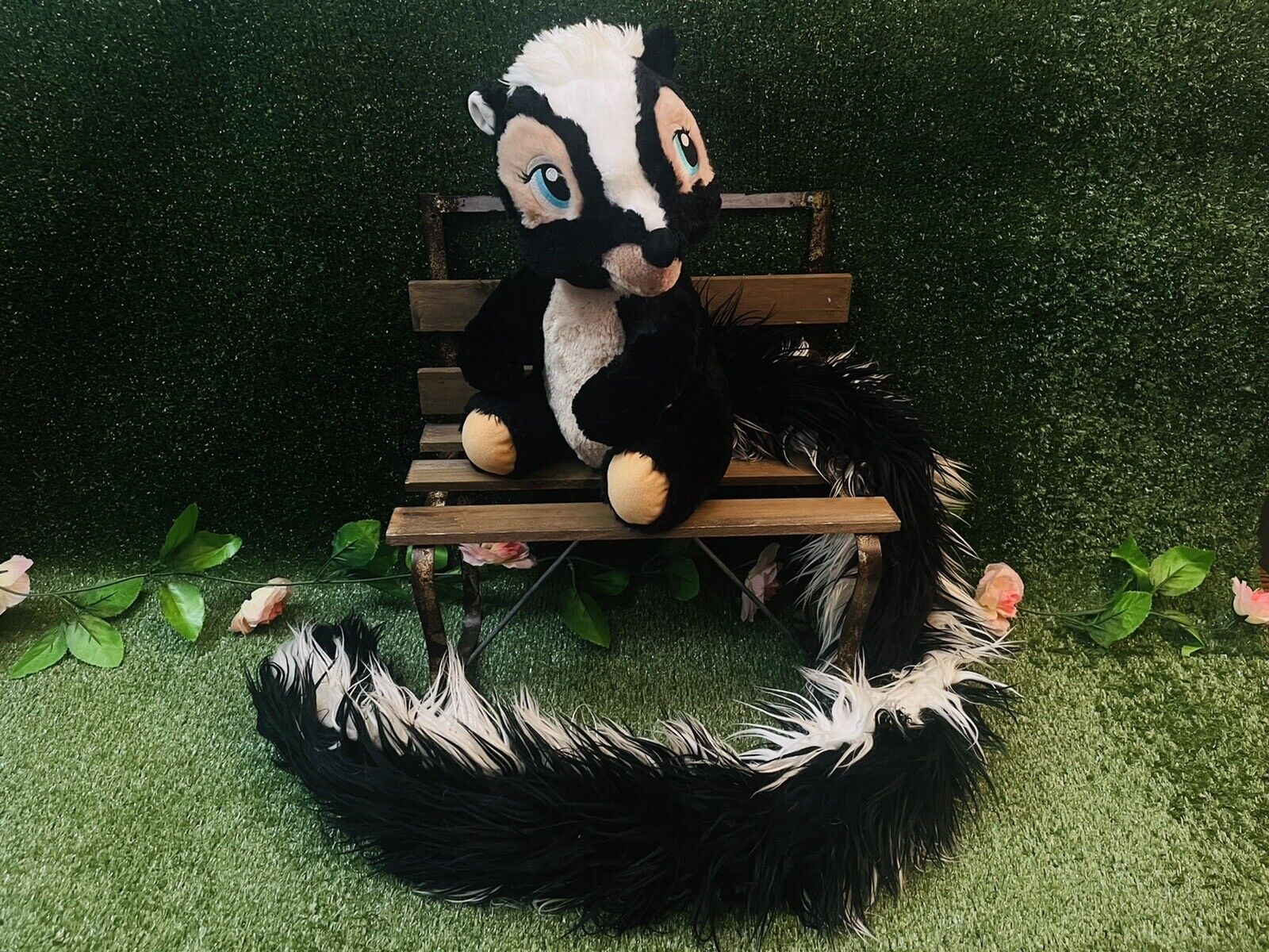 Disney Bambi Flower the Skunk 12in Tall Plush Toy with 40in Long Tail