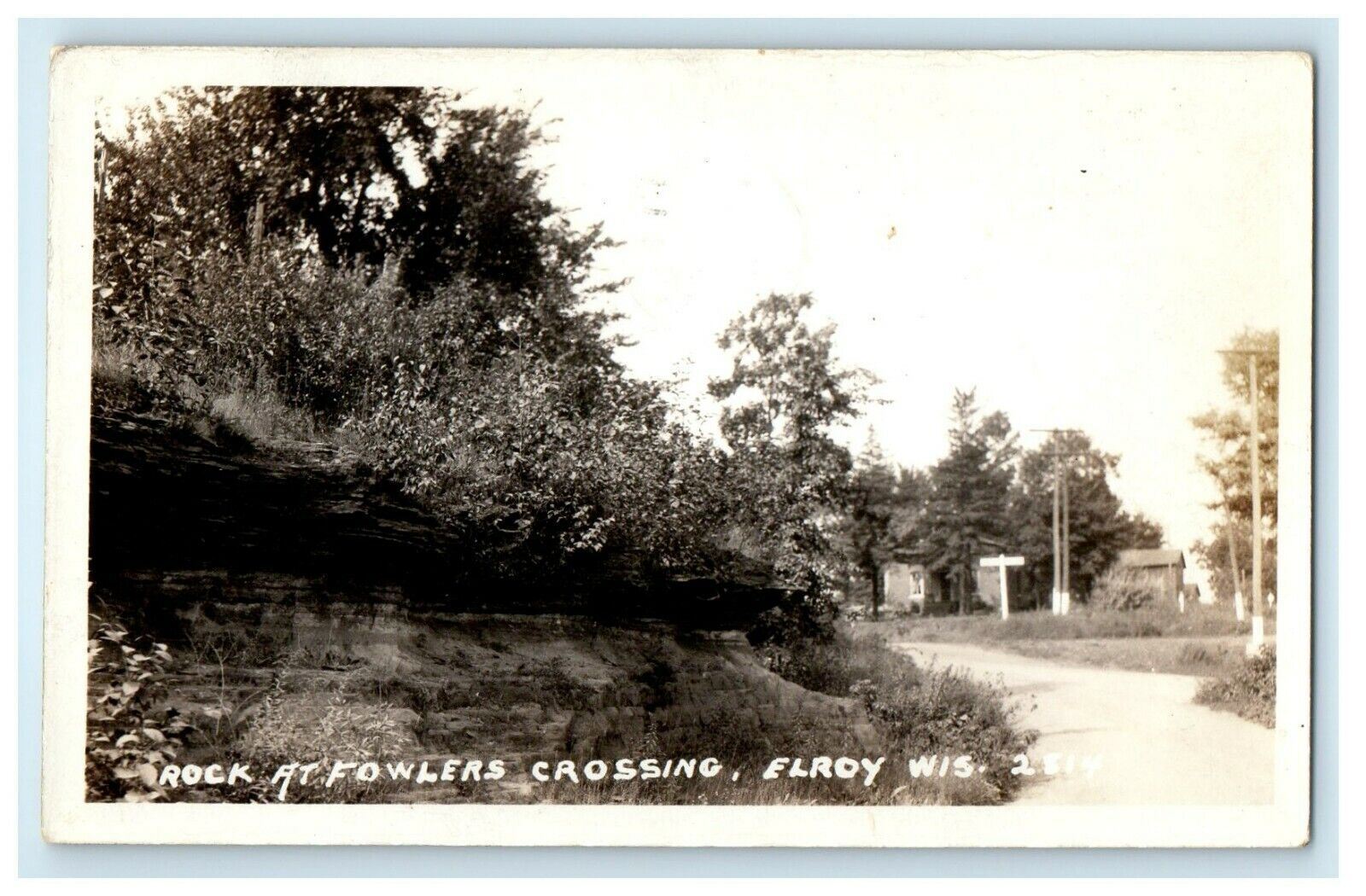 1929 Fowlers Crossing Elroy Wisconsin WI Janesville RPPC Photo Posted Postcard