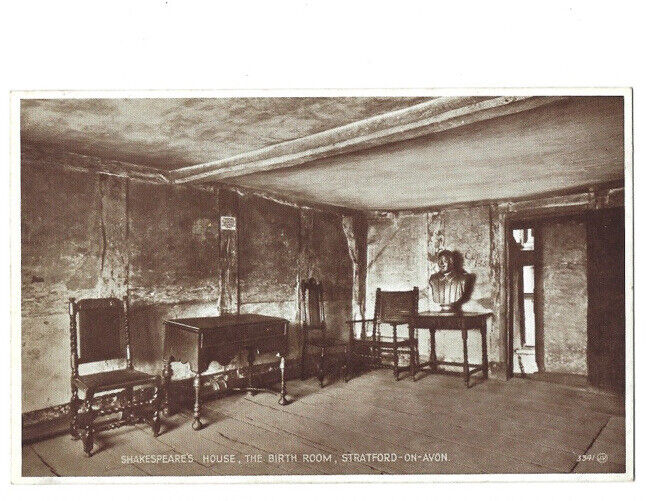 c1940s Shakespeare House Birth Room Stratford England RPPC Real Photo Postcard