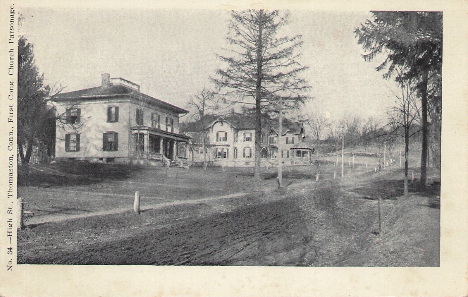 First Congregational Church Parsonage Thomaston Connecticut 1900s RPPC Postcard