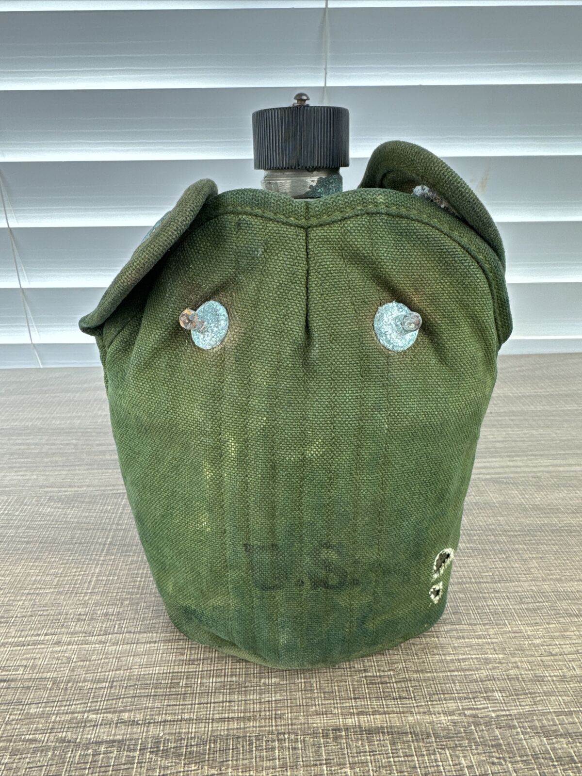 WWII US Army Canteen Complete-RARE Flat Top Cap. Can Dated 1942, Original issue