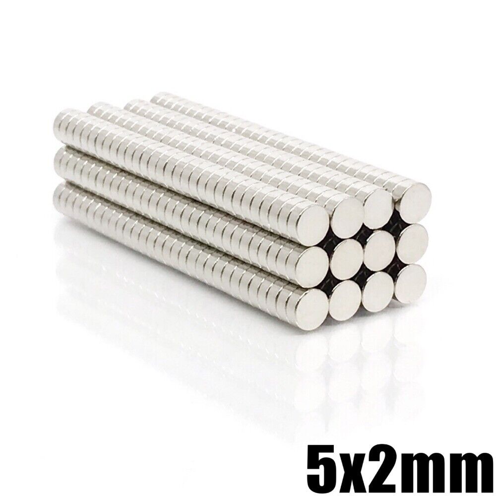 100pcs 5x2 Super Powerful Strong Round NdFeB Neodymium Magnets N35 