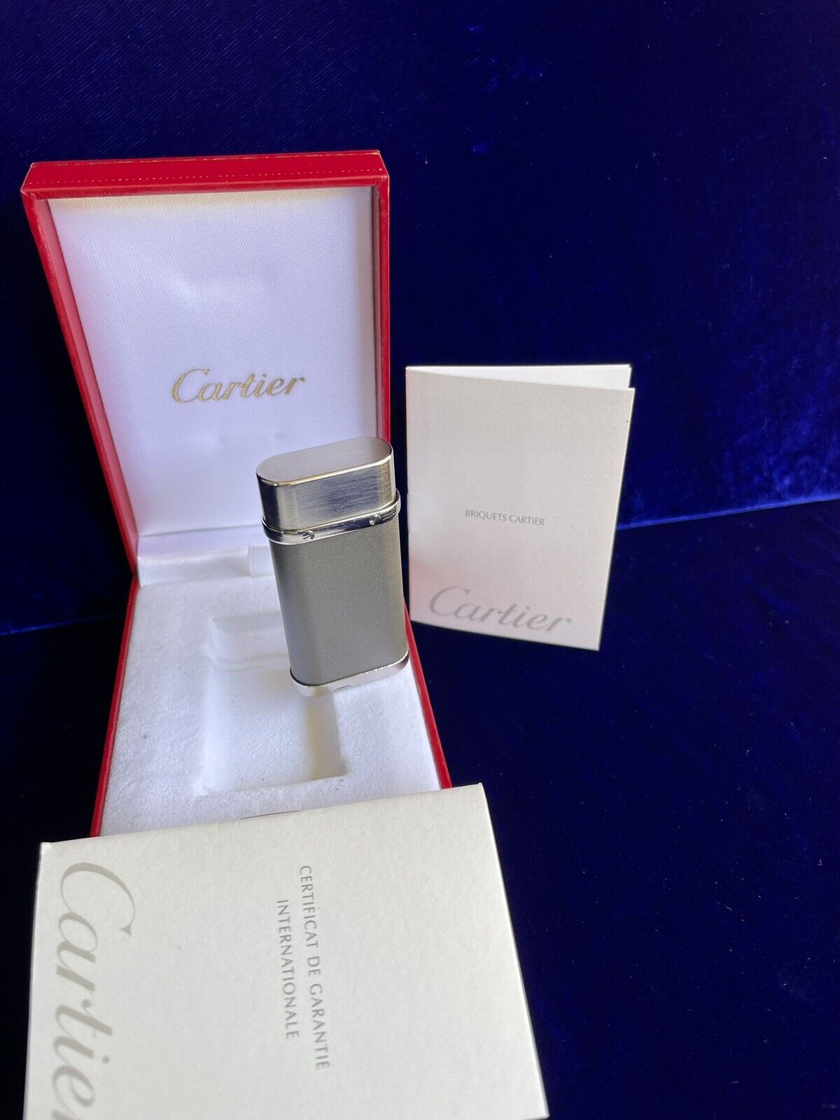 Cartier Lighter Palladium Grey Composite 99,9%-New Condition Full Set Works Box
