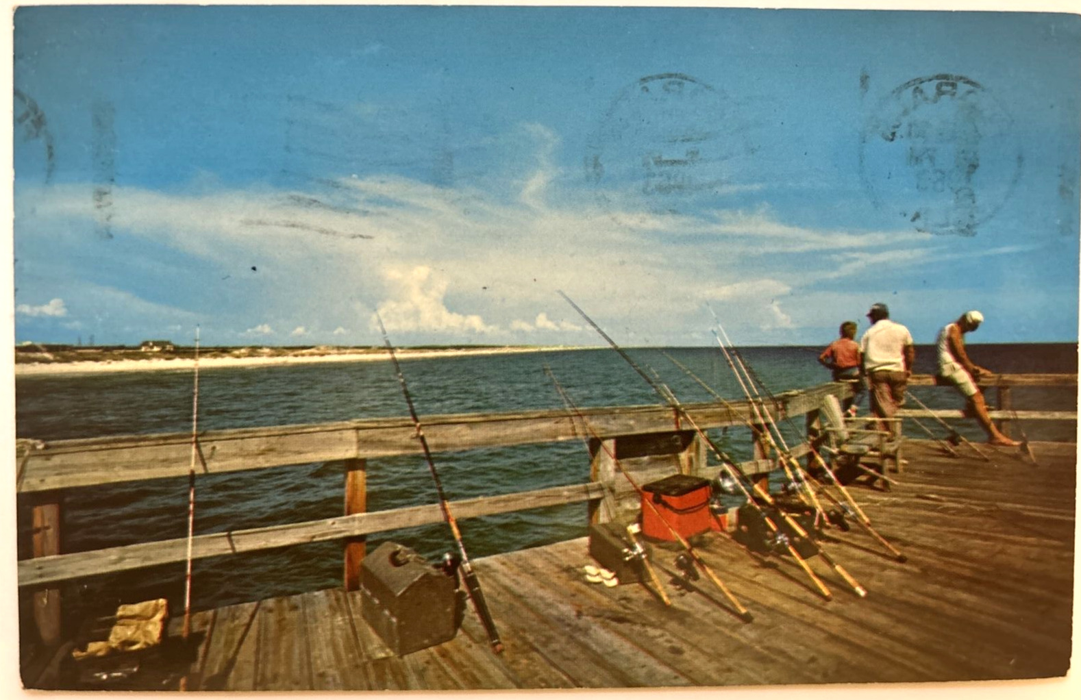 Fort Walton Beach Destin Florida Fishing Pier Postcard UNP c1963