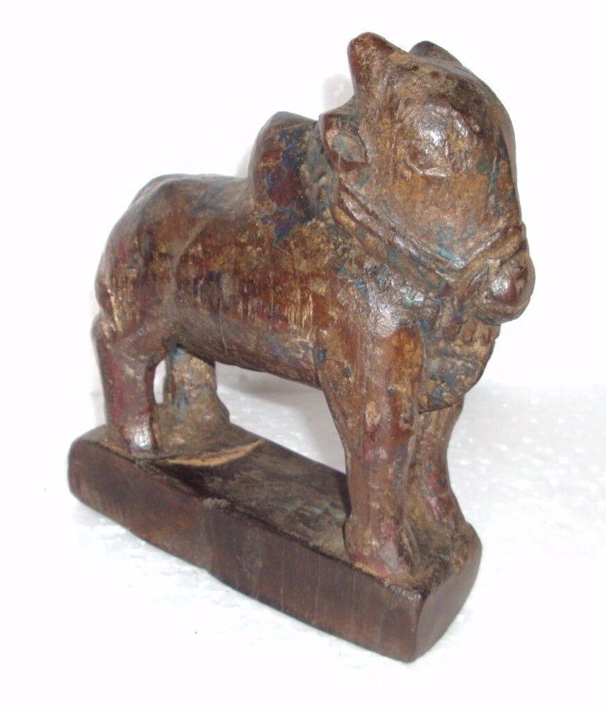 Rare Vintage Indian Wooden Handcrafted Hand Made Decorative OX