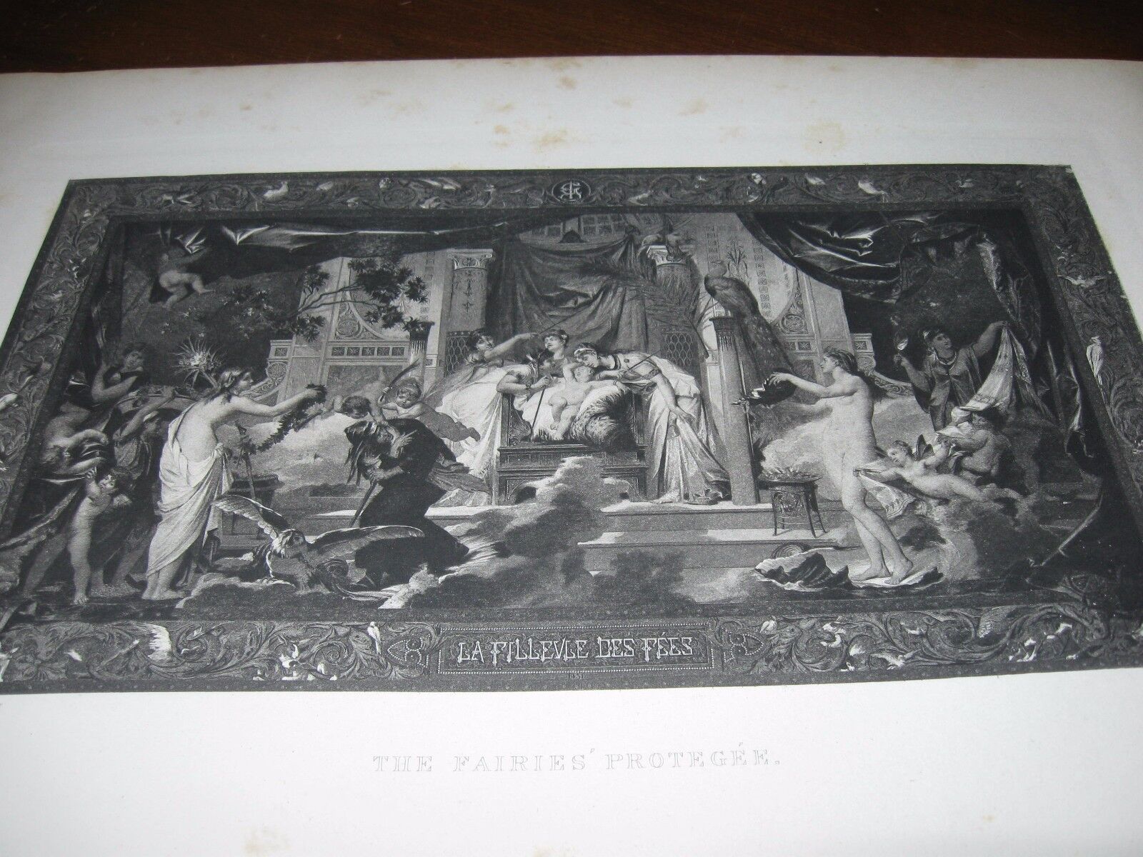 1881 STEEL ENGRAVING Art Print - The FAIRIES PROTEGEE Fairy NUDE GIRLS Zoom In