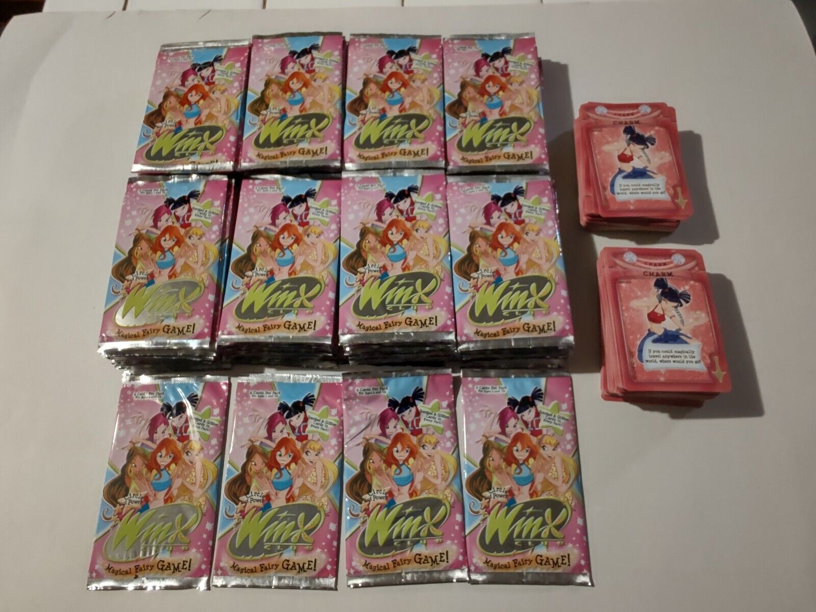 RARE LOT of 10 PACKS of 2005 WINX CLUB GAME CARDS SEALED PACKS of 6 + 10 LOOSE