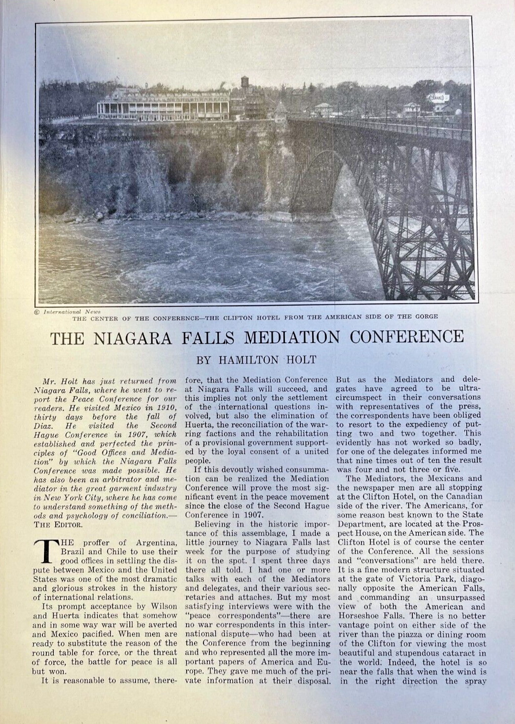 1914 Niagra Falls Mediation Conference Dispute Between Mexico & Unites States