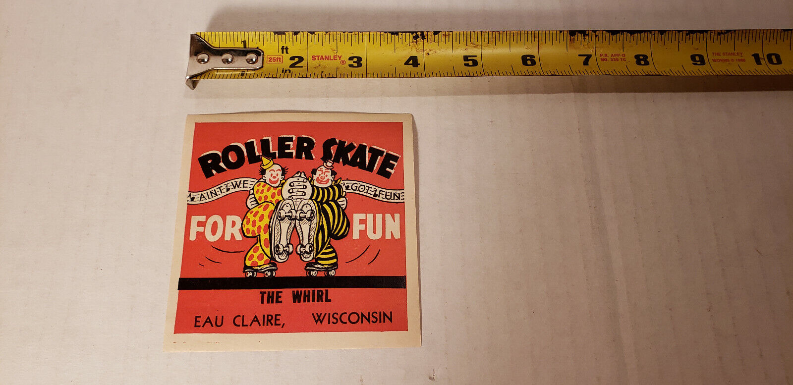 1930\'s-50\'s The Whirl Roller Rink, Eau Claire Wisconsin Label Vintage R1