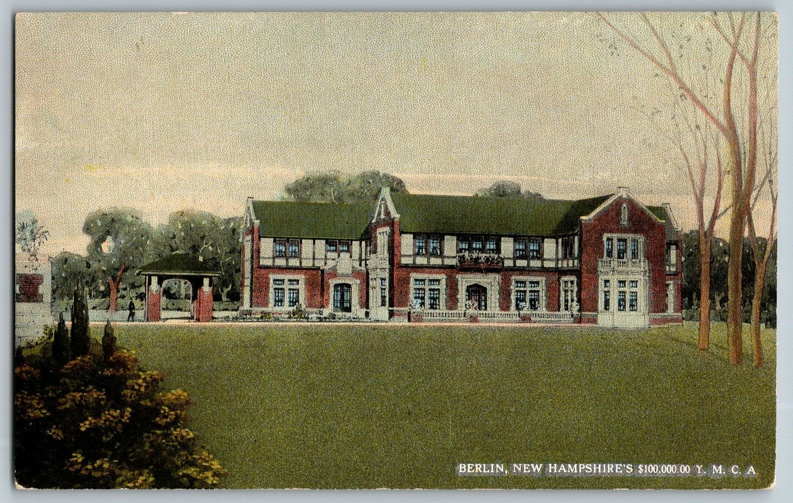 Berlin, New Hampshire - $100,000 Y.M.C.A - Vintage Postcard - Posted 1914