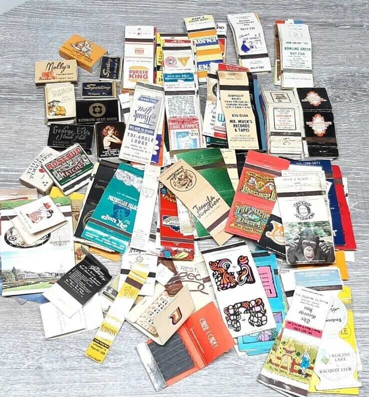 Vintage Matchbook Cover HUGE LOT Collection of 250+ pcs 70s 80s SEE PICS
