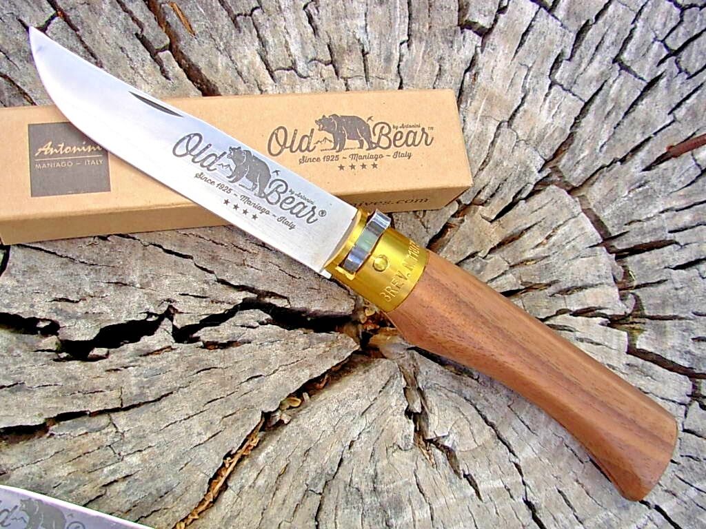Antonini knives Italy Old Bear X Large ring lock knife Walnut 723 Boker ~ Opinel
