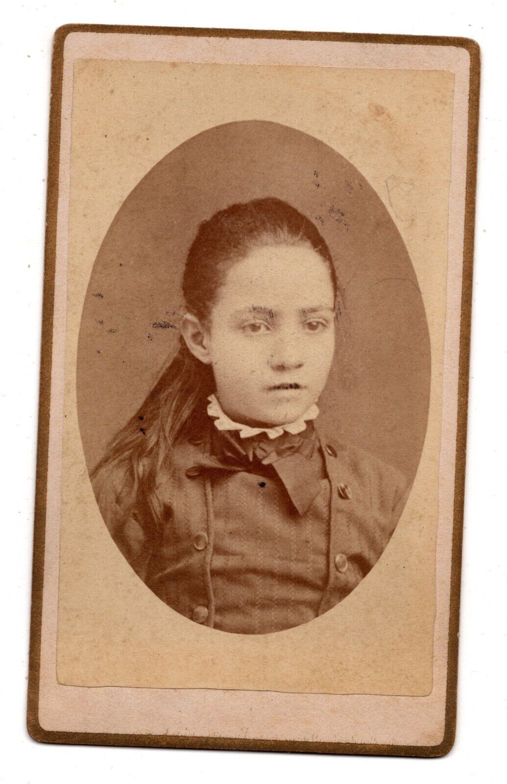 ANTIQUE CDV C. 1880s JOHN H. FREEMAN LITTLE GIRL IN DRESS MR. PLEASANT MICHIGAN