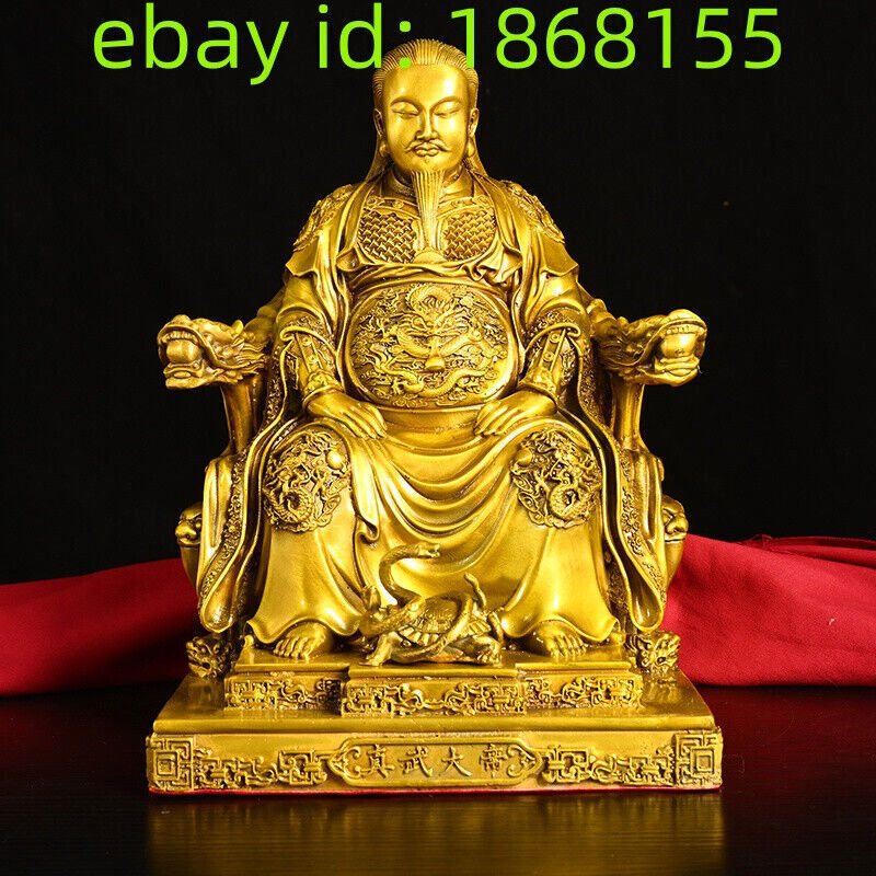 25cm copper brass Taoism Zhenwu Great Emperor Exquisite big statue Myth figures
