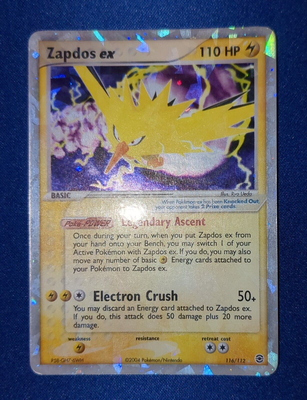 Pokemon FIRERED & LEAFGREEN - #116/112 Zapdos ex - ENG - Ultra Rare Holo