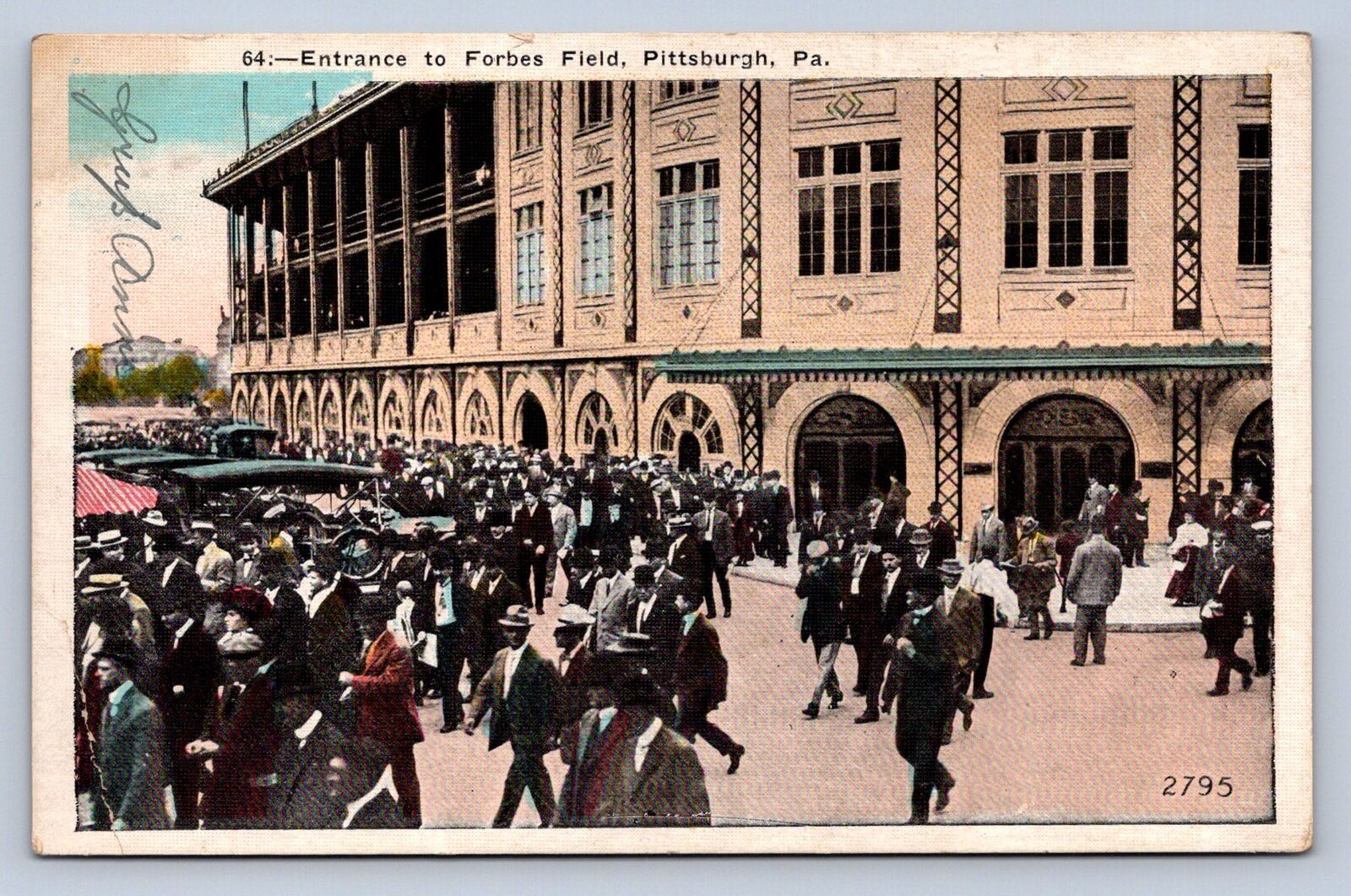 J96/ Baseball Postcard c1910 Pittsburgh Pa Forbes Field Stadium Entrance 128