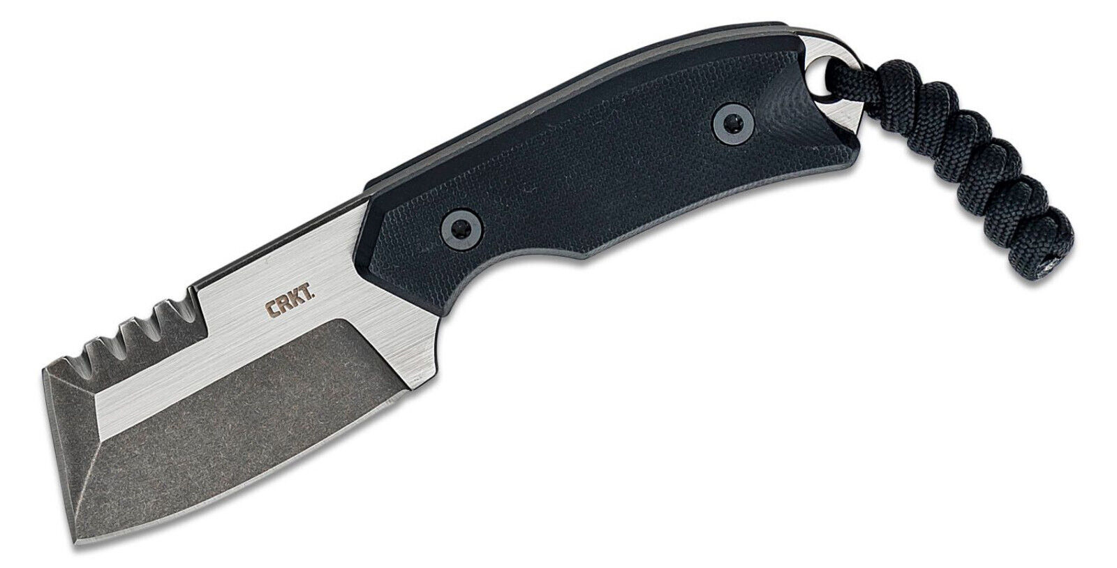 CRKT 4036 RAZEL COMPACT FIXED BLADE KNIFE D2 CHISEL BLADE BLACK G10 with SHEATH