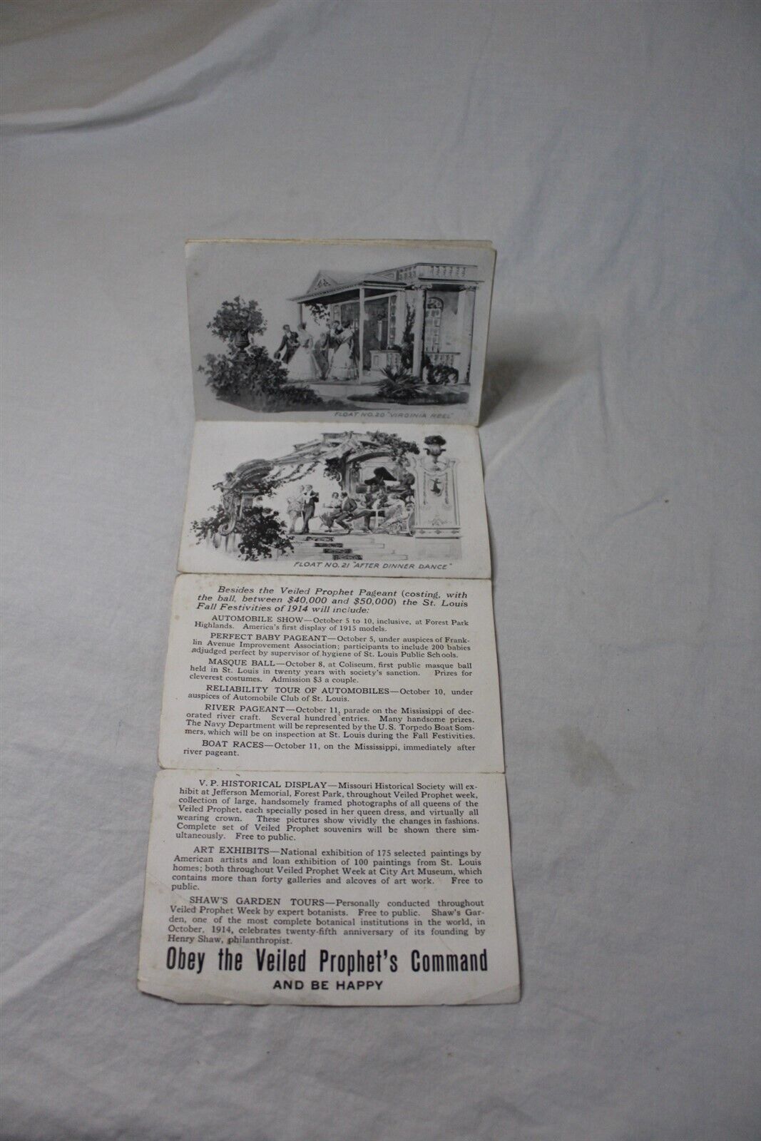 Antique 1914 Veiled Prophet Pageant Float Cards Set of 12 Picture Cards