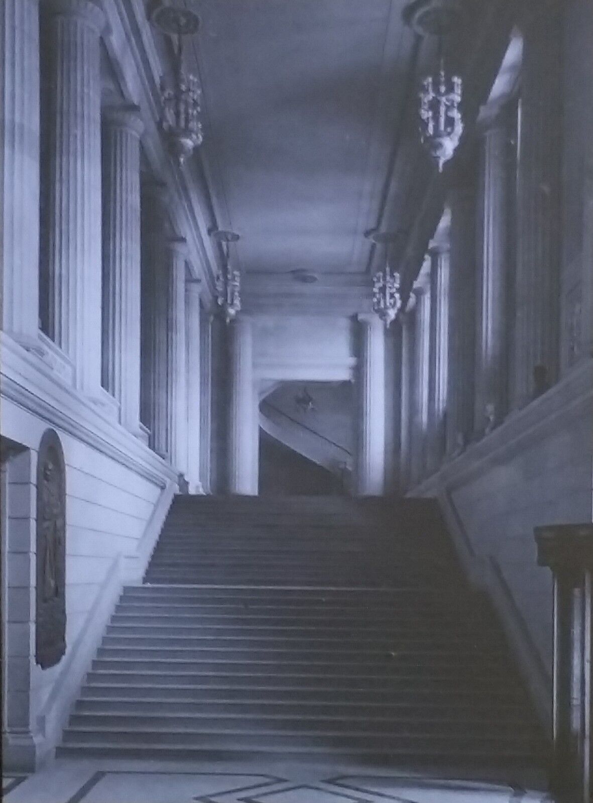 1927, Stairs, State Education Bldg, Albany, New York, Magic Lantern Glass Slide