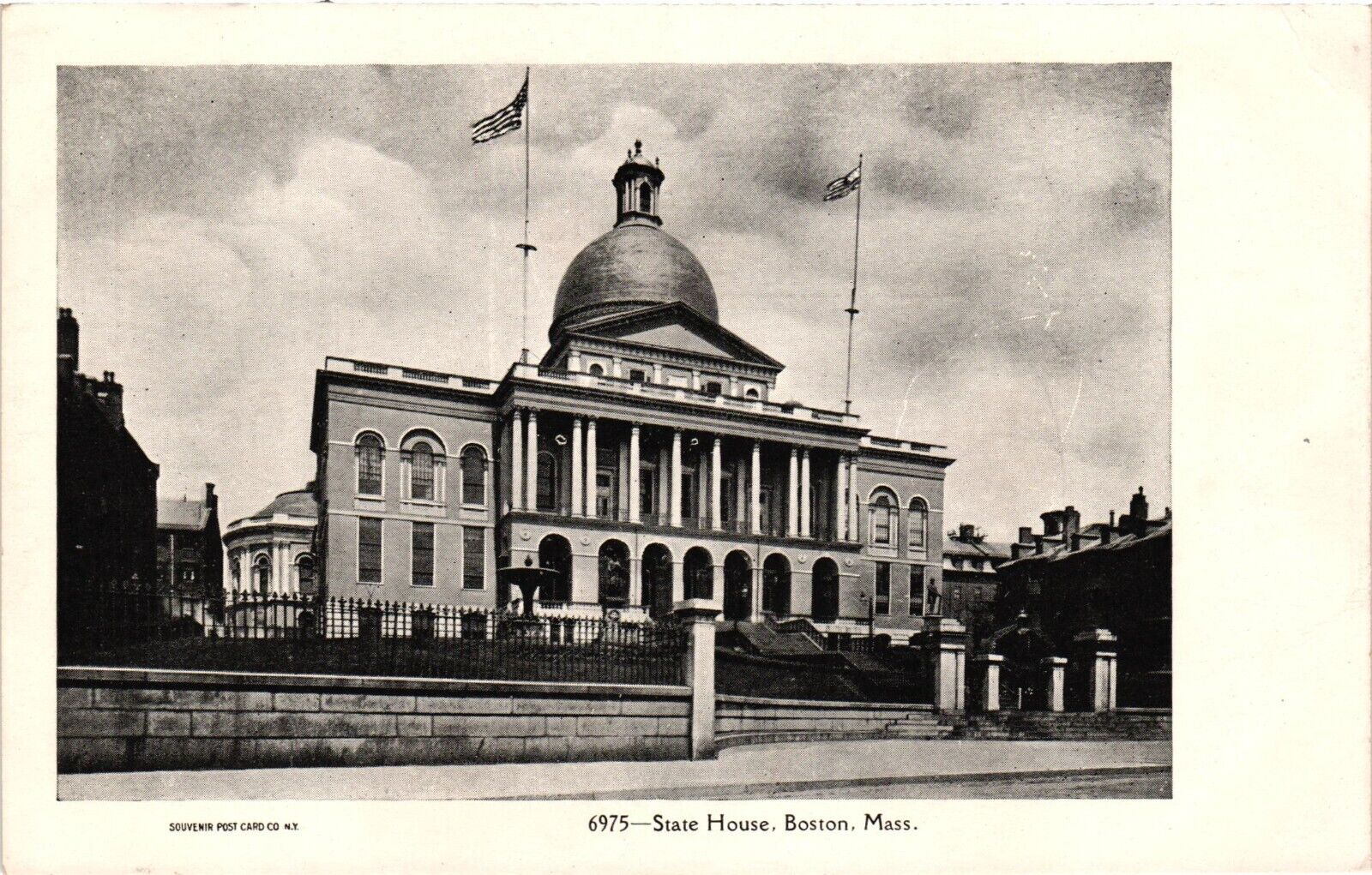 State House Street View Boston Massachusetts Unposted C1901 Vintage Postcard