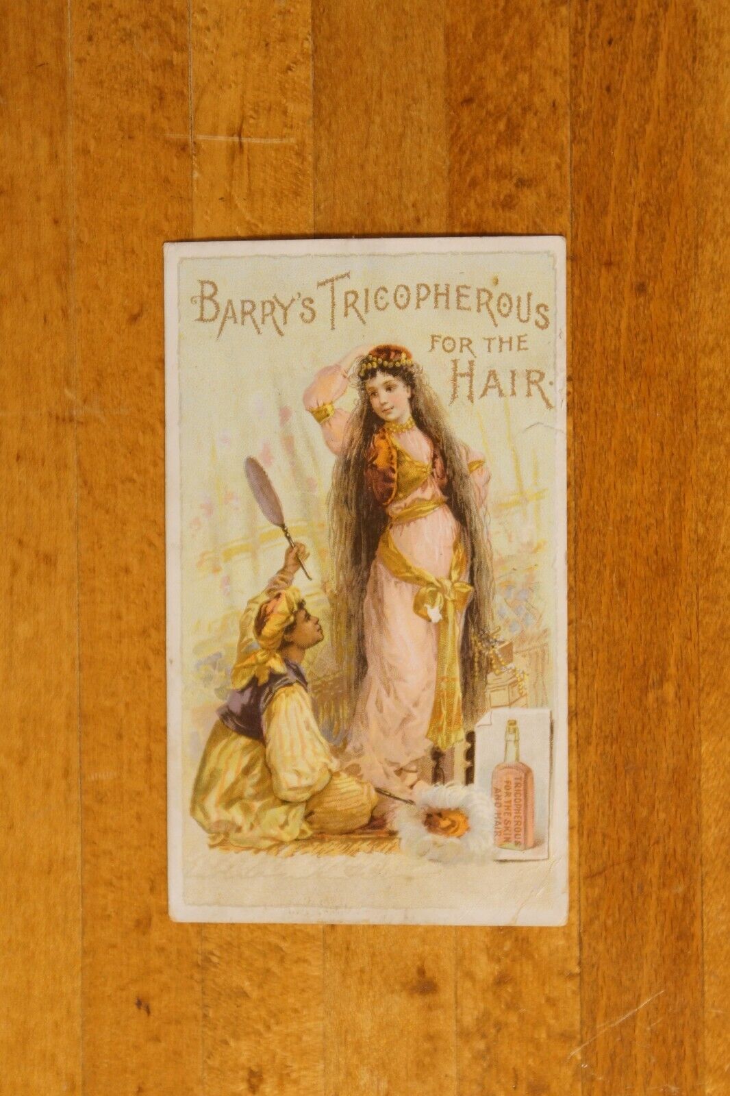 Antique Victorian Trade Card Barry\'s Tricopherous for the Hair Sait Paul Minn