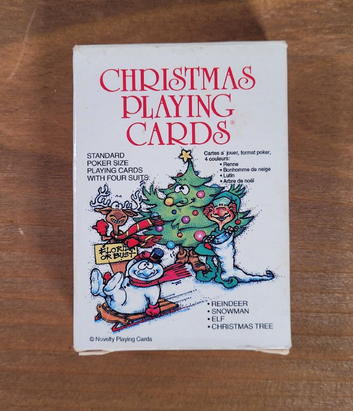 Vintage 1986 Christmas Comedy Novelty Playing Cards Reindeer, Snowman, Elf, Tree