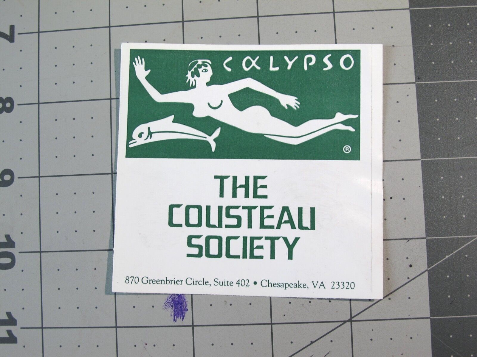 vtg The Cousteau Society Calypso sticker dive scuba conservation Chesapeake
