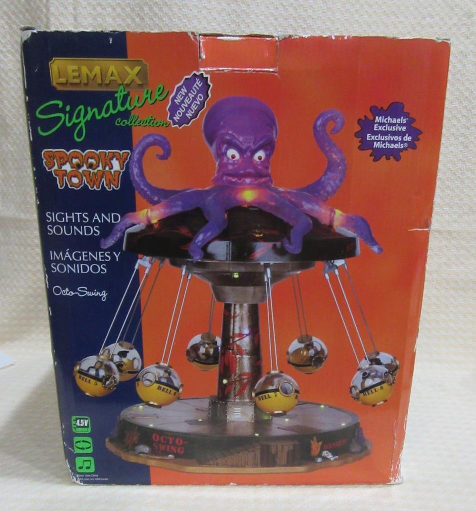 Lemax Halloween Spooky Town Octo-Swing Carnival Ride Octopus 2011
