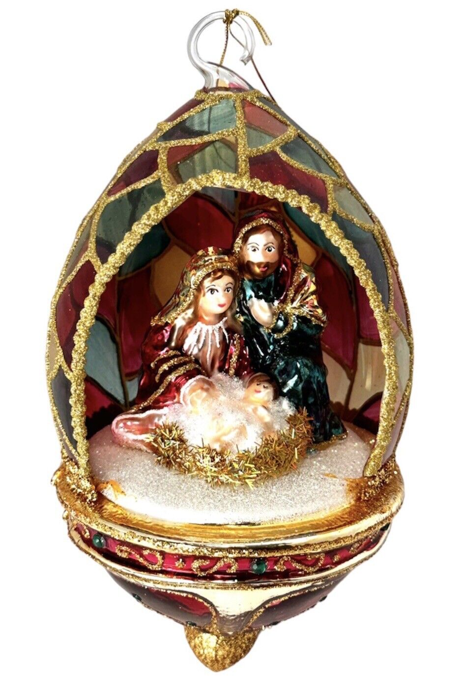 New Neiman Marcus Exclusive holy family dome Christmas Ornament globe Poland 7”