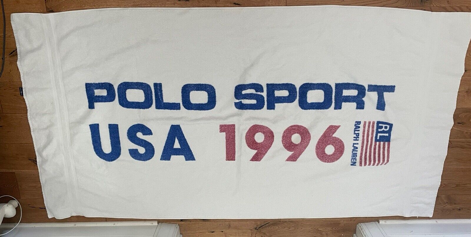 Vintage 1996 Polo Sport 96 Ralph Lauren RL Flag Beach Bath Towel