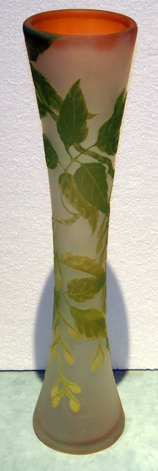 EMILE GALLE  C 1910 ORIGINAL   CAMEO GLASS GRAND VASE DESIGN HEIGTH:22.5 \
