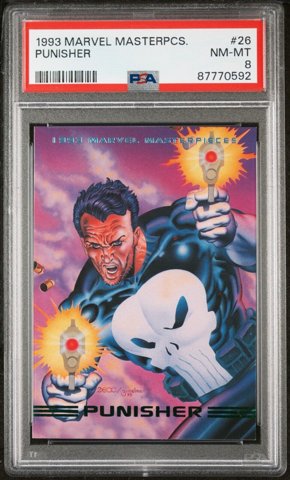1993 Marvel Masterpieces Punisher #26 Phil Zimelman Skybox PSA 8 NM MT MINT