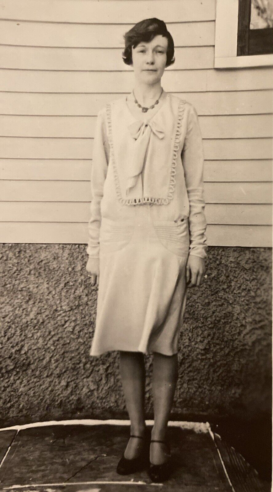 1920s Young Woman Lady Fashion Dress Jewelry Necklace Ring Original Photo P11j16