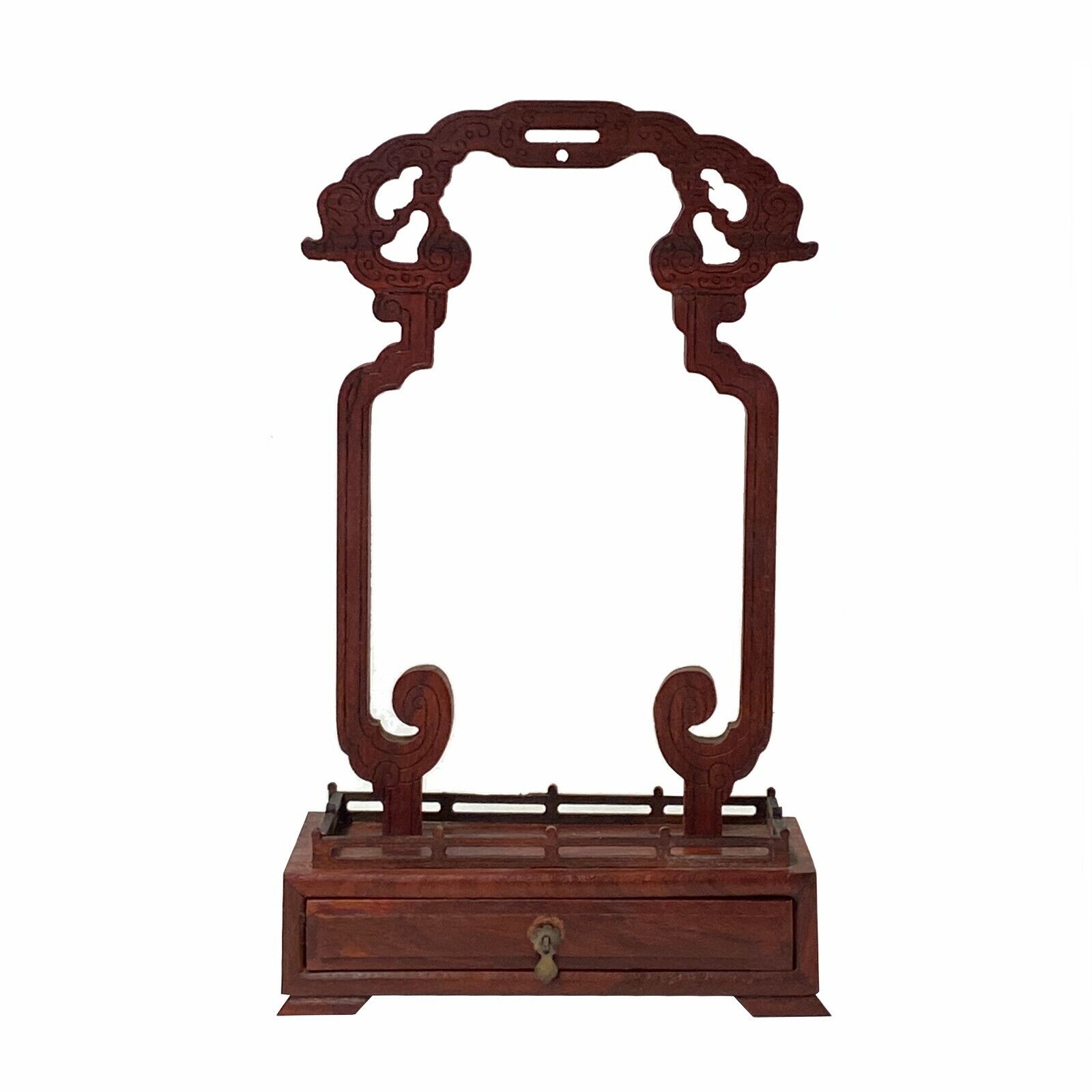 Chinese Rosewood RuYi Hanging Ring Display Stand - Miniature Easel ws1571