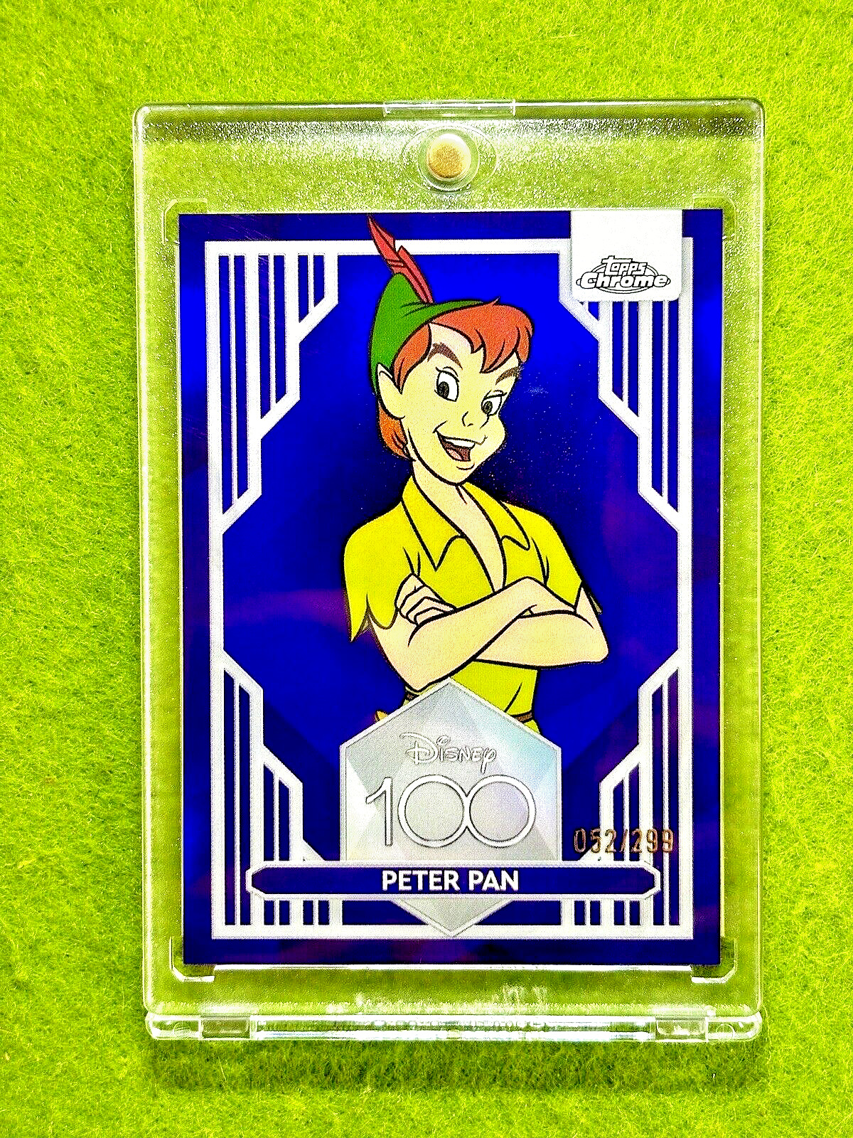 PETER PAN Disney 100 PURPLE REFRACTOR # /299 CARD 2023 Topps Chrome  LORCANA USA