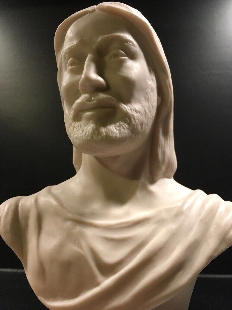 Elegant White Bust of Jesus Christ the Redeemer in Composite Resin