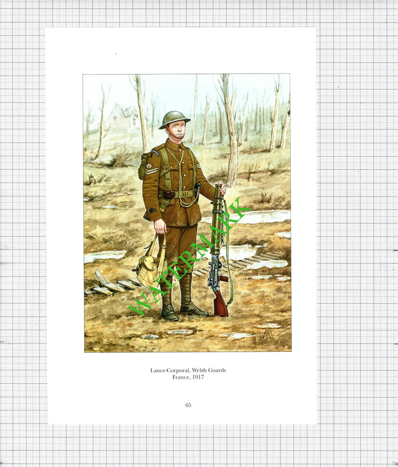 Lance Corporal Welsh Guards France WW1 -  c.1990\'s Print