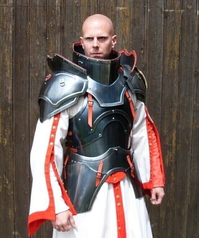 16GA SCA Steel Medieval Half Body Fantasy Armor Suit With Cuirass & Puldrons Set