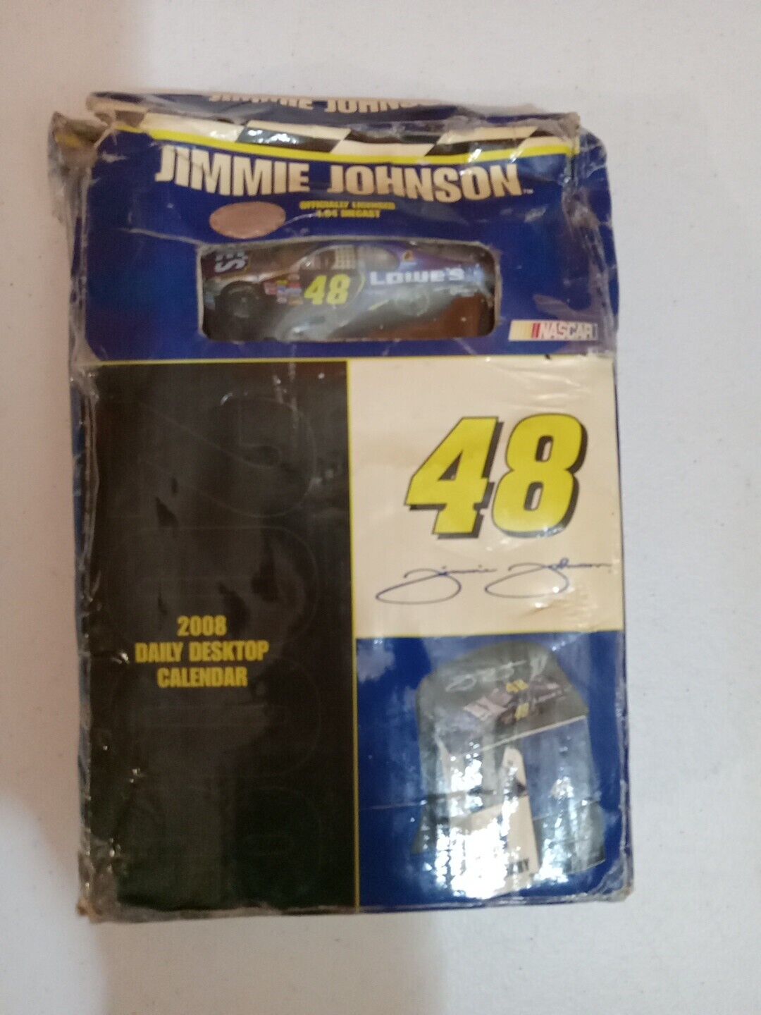 Original NASCAR #48 Jimmie Johnson 2008 Daily Desktop Calendar & Diecast Car