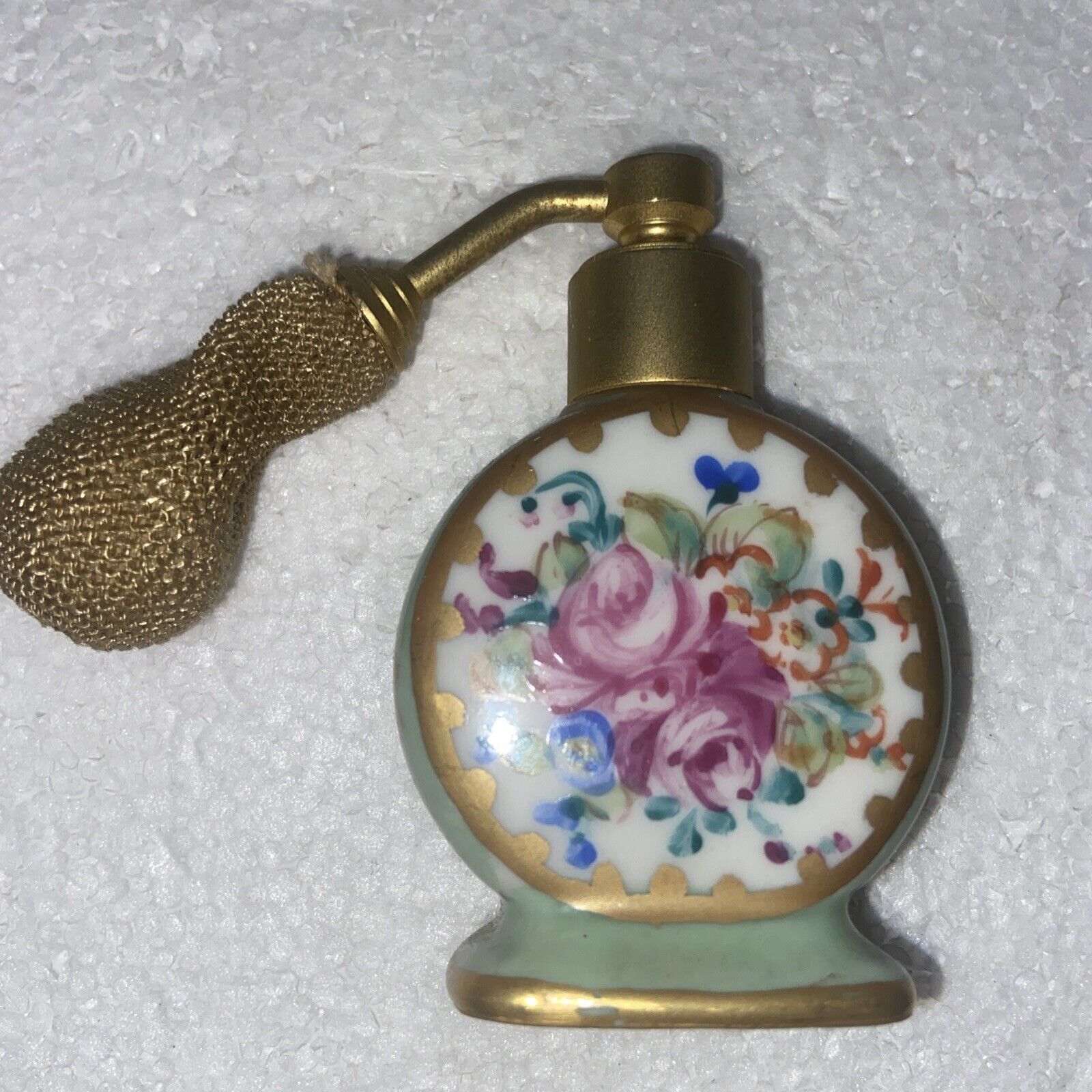 Vintage Perfume Atomizer Limoges  France Hand Painted