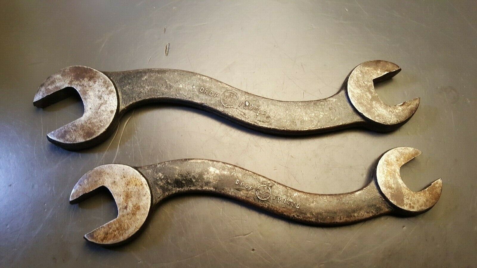 Two Antique / Vtg Southington SM.CO S-Curve Wrenches No. 503 & 504 1920's era